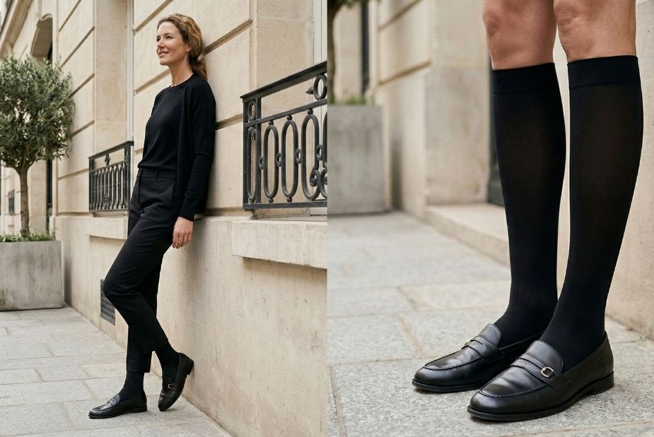chaussettes de contention look noir