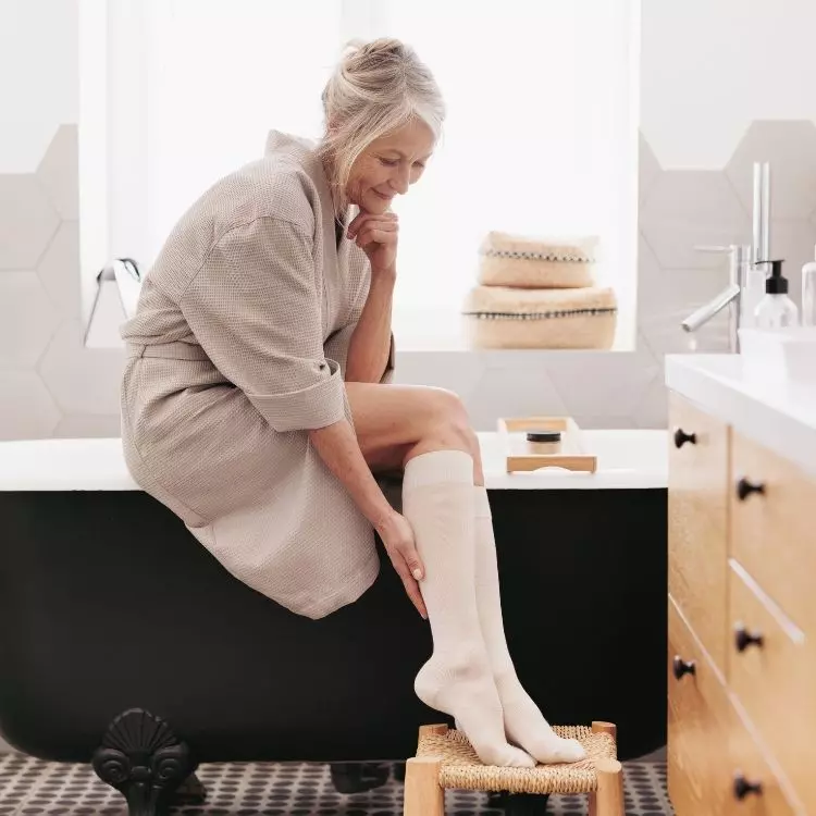 Woman with socks